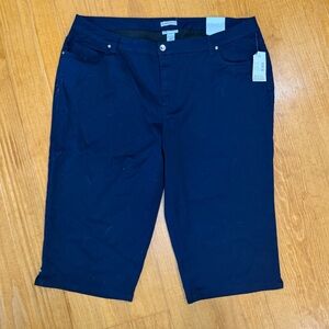 Catherines Sateen Stretch Navy Pants